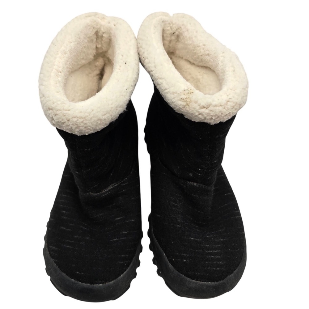 Bogs BMOC II Dash Waterproof Winter Boots Black Faux Fur Snow Womens 7